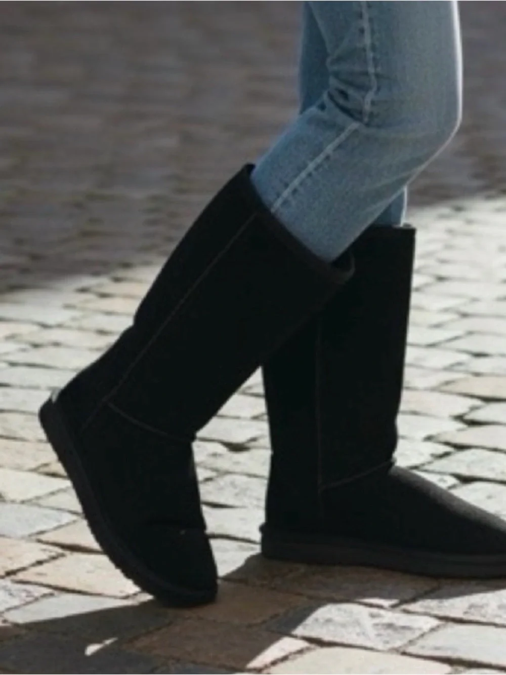 BearPaw Black Suede Mid-Calf Boot